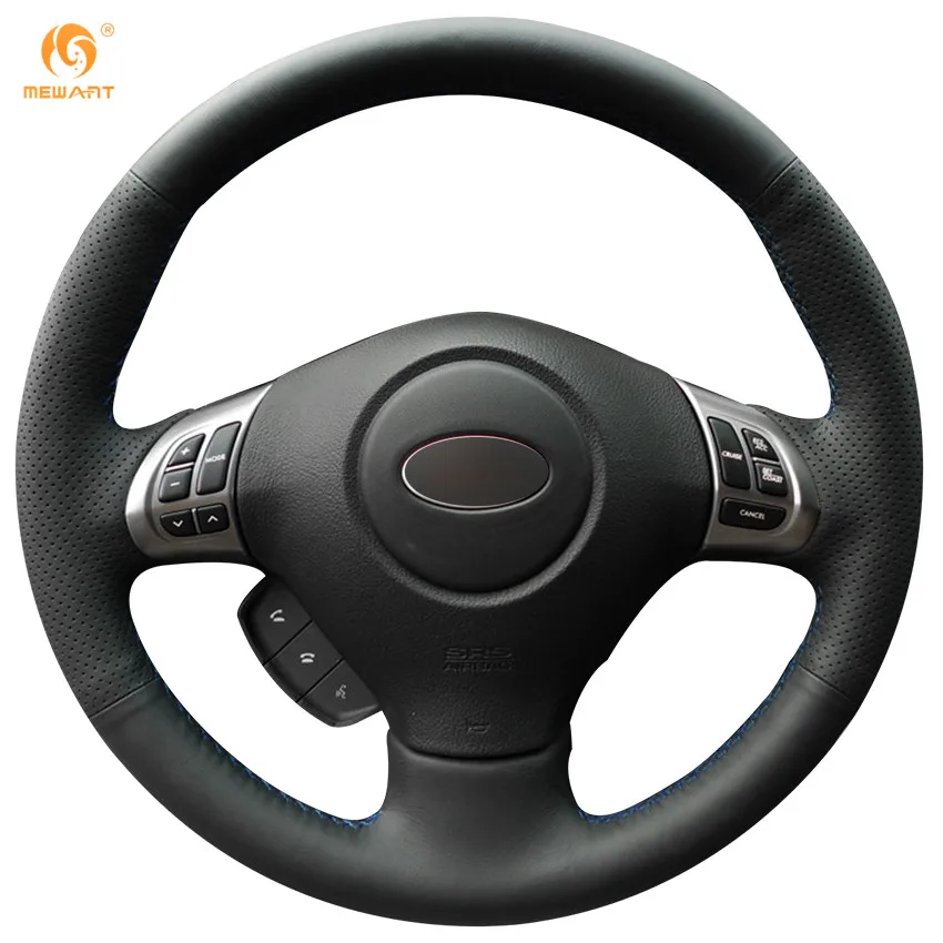MEWANT Black Artificial Leather Steering Wheel Cover for Subaru