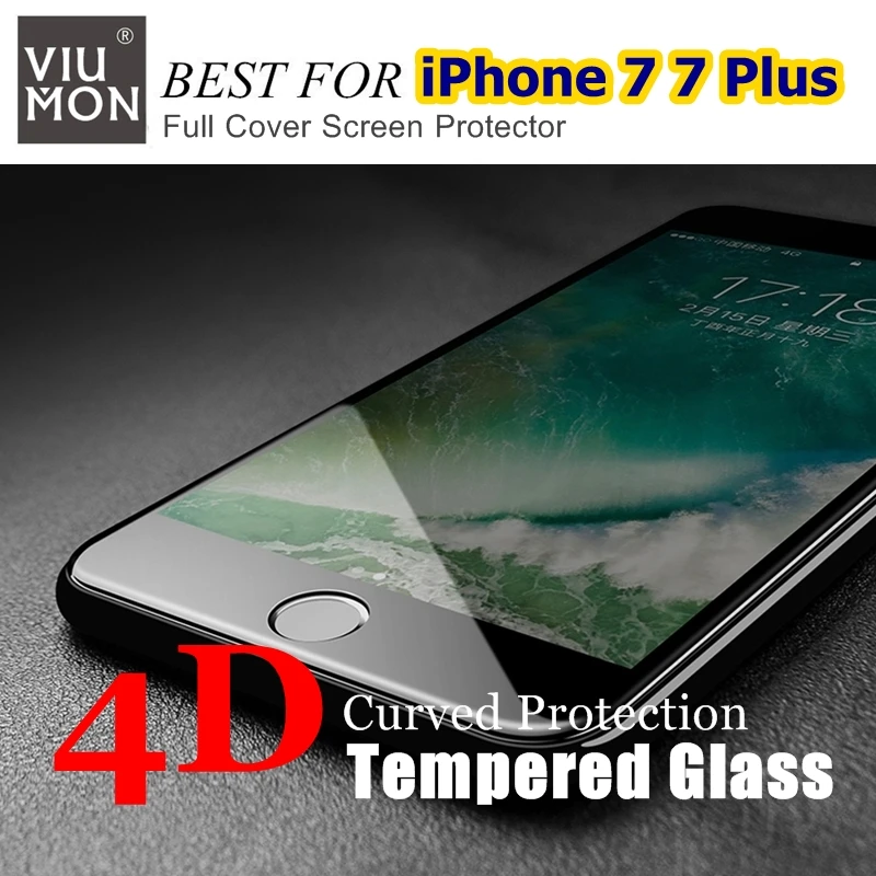 Закаленное стекло 4D с полным покрытием для iPhone 7 защитная пленка из стекла