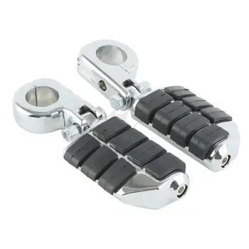 

Motorcycle Chrome 32mm Engine Guards Anti Vibration Rubber Lion Paw Footpegs For Harley