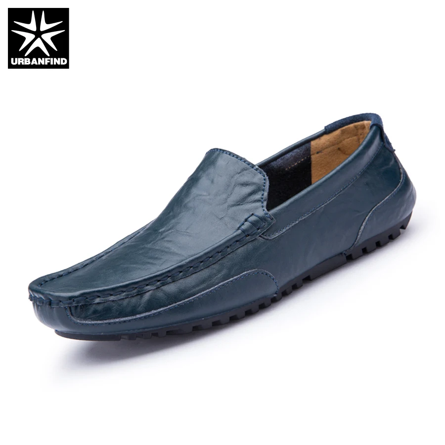 

URBANFIND Men Fashion Leather Loafers Slip On Footwear Size 38-44 Breathable Man 2018 Summer Flats Casual Driving Shoes