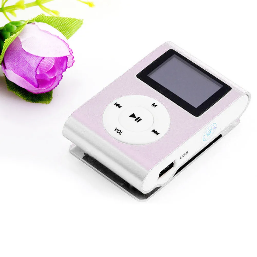 MP3 Музыкальные плееры Спорт Walkman HiFi MP3 Музыкальные плееры мини USB Клип MP3 плеер ЖК-экран Поддержка 32 ГБ Micro SD TF карта плеер