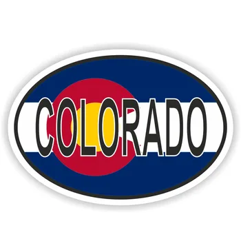 

16CM*10.7CM Creative COLORADO Oval Flag Country Code Decal Motorcycle Helmet Car Sticker 6-1593