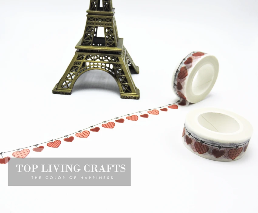 

Red Herat Washi Tape Printing Japanese Stationery 1.5*10meter Kawaii Scrapbooking Tools Diy Photo Album Decorative Tape
