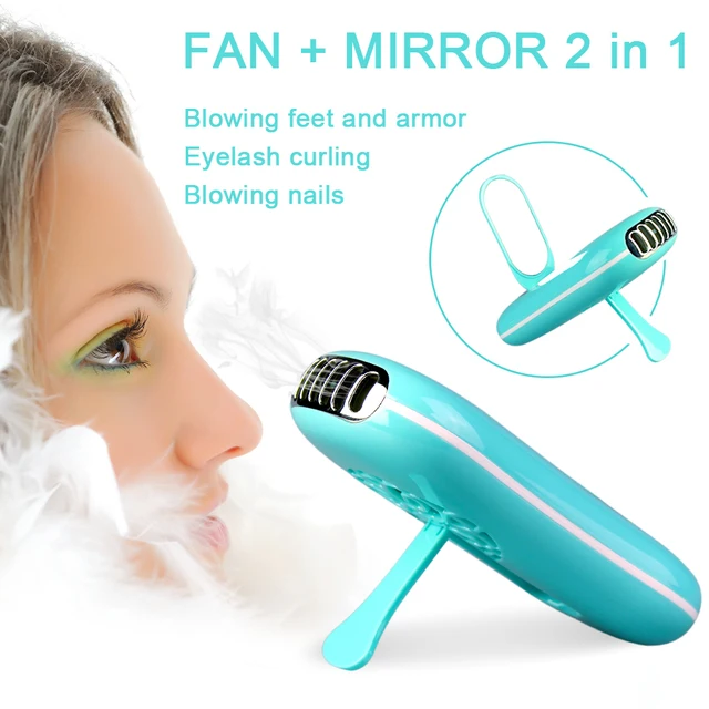 Eyelashes Dryer Fan Mini Portable USB Rechargeable Electric Bladeless