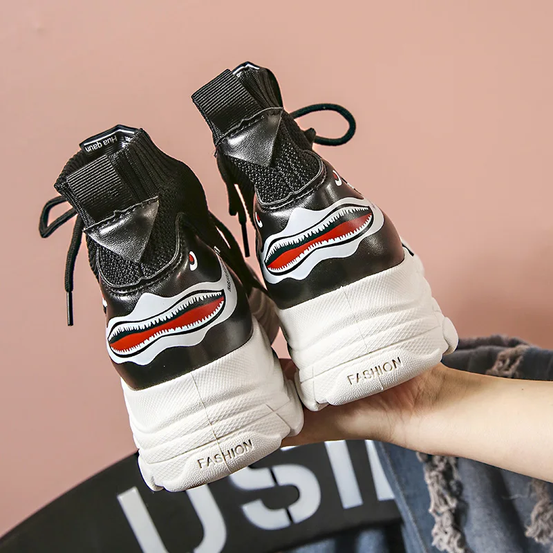 

Sooneeya Shark Sock Shoes Women Retro Chunky Sneakers Woman Fashion Outdoor Trainers Socks Platform Sneakers Female Krasovki
