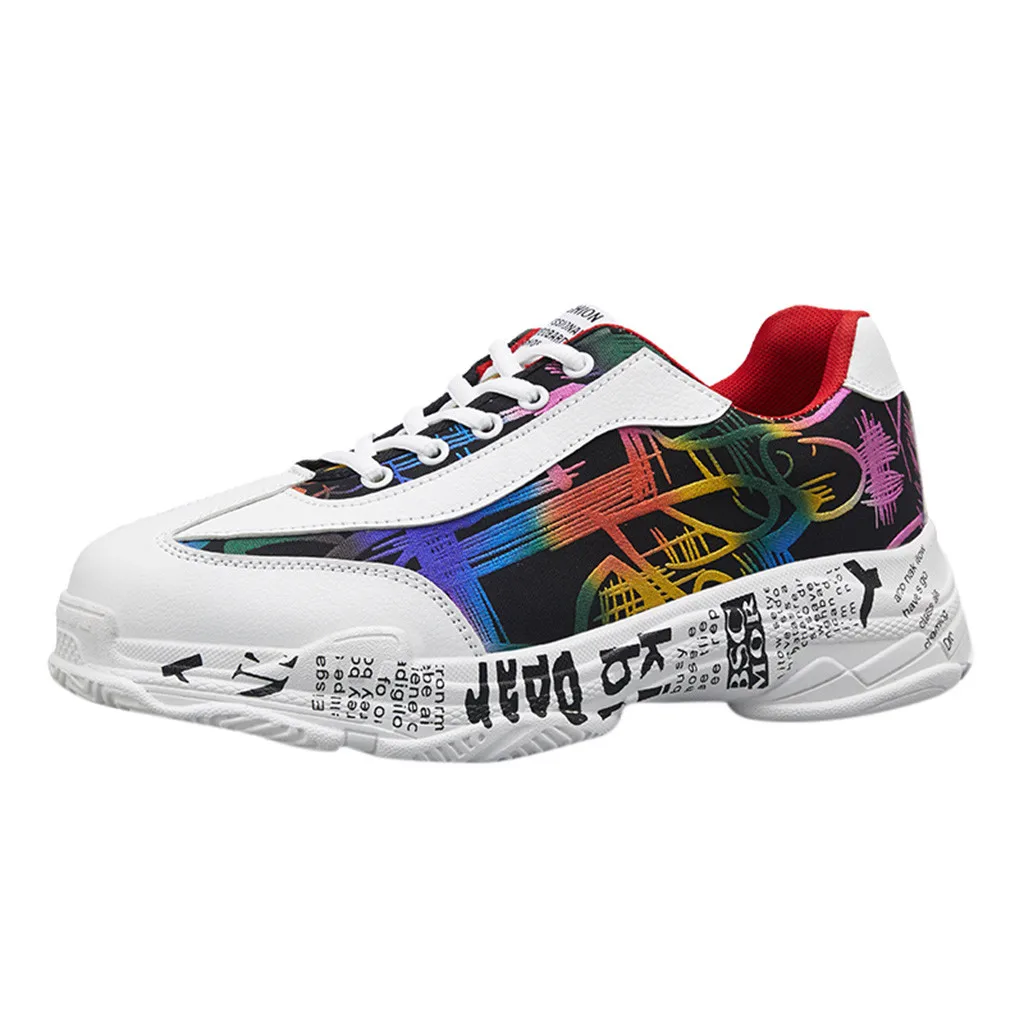 

CHAMSGEND Men's Lightweight breathable sneakers shoes graffiti running shoes casual shoes comfortable lightweight running shoes