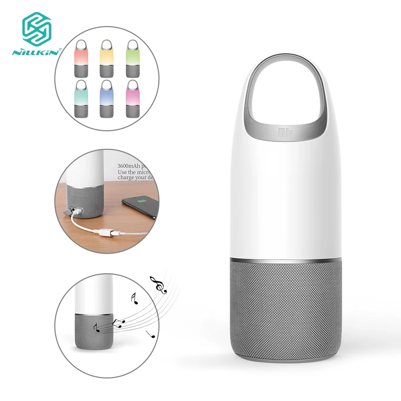 Nillkin 2 в 1 Bluetooth динамик беспроводной бас TF карта музыкальная шкатулка многоцветный светодиодный светильник спальня офис динамик светодиодный светильник