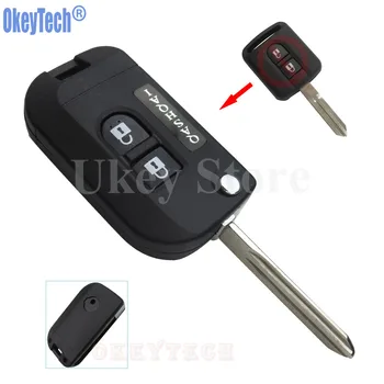 

OkeyTech Replacement 2 Buttons Remote Fob Modified Flip Folding Car Key Shell Case Blank Fob For Nissan Qashqai Free Shipping