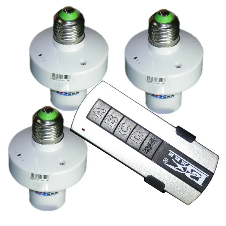  1/2/3/4*E27 Wireless Remote Control Light Lamp base oN/off Switch Socket Holder rc smart device 110 - 32697290382