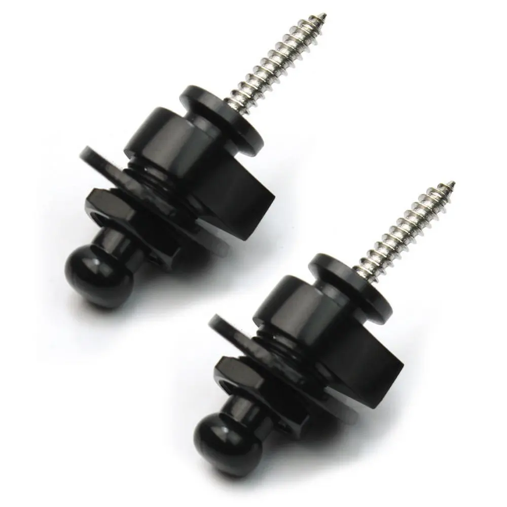 

Strap Locks and Buttons Black - Schaller-Style Security - for Electric Acoustic Guitar Replacement