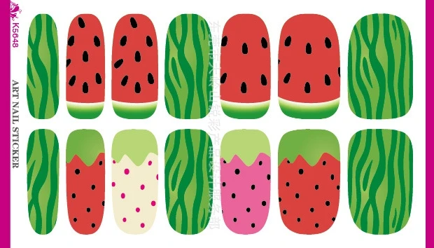 

Water Transfer Cool Summer Watermelon Design Nails Stickers Manicure Styling Tools Water Film Paper Decals