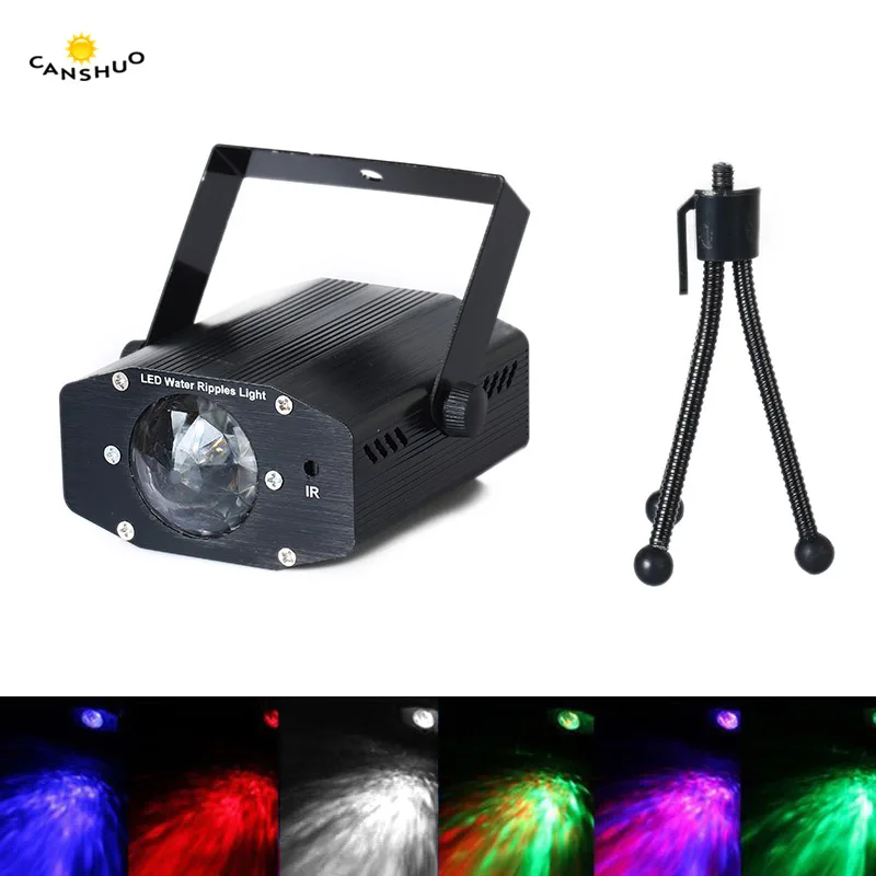 

LED Stage Light Water Wave Ripples Laser Projector Lamp Auto Flash Sound Activated LED Disco Dj Aquarium Party Stage Lighting