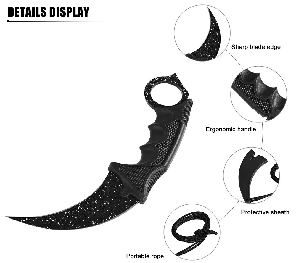 CS GO нож в стиле игры "Counter-Strike" hawkbill Тактический Коготь karambit шейный нож настоящий боевой бой лагерь Поход на открытом воздухе защита атака подарок