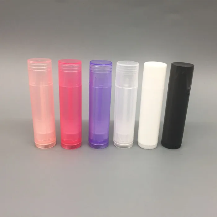 

New! 100+2PCS 5g 5ml Plastic Empty Mini Lip Balm Container with Cap, Lip Balm Tube Container, Lipstick Tube Container (6 colors)