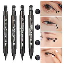 Влагостойкий Водостойкий карандаш для глаз макияж Двойная Головка черная быстросохнущая подводка для глаз штамп
