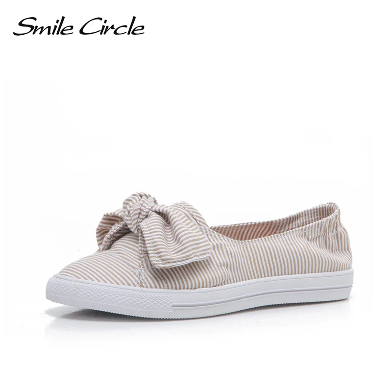 

Smile Circle sneakers 2019 canvas Flat shoes women fashion stripe shoes women casual shoes Student shoes