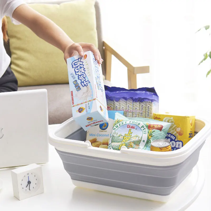 Dish Tub, Food Strainers Collapsible Fruits Drainer Basket Vegetable Sink Colander Draining Basket