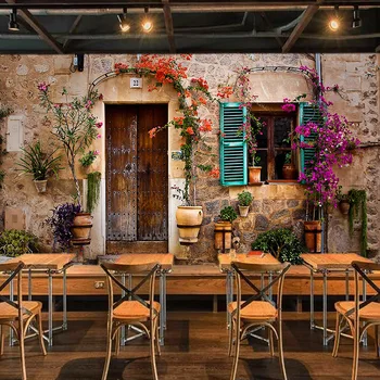 

Custom Any Size Murals Wallpaper 3D Mediterranean Street View Photo Wall Cloth Restaurant Cafe Living Room TV Background Wall 3D
