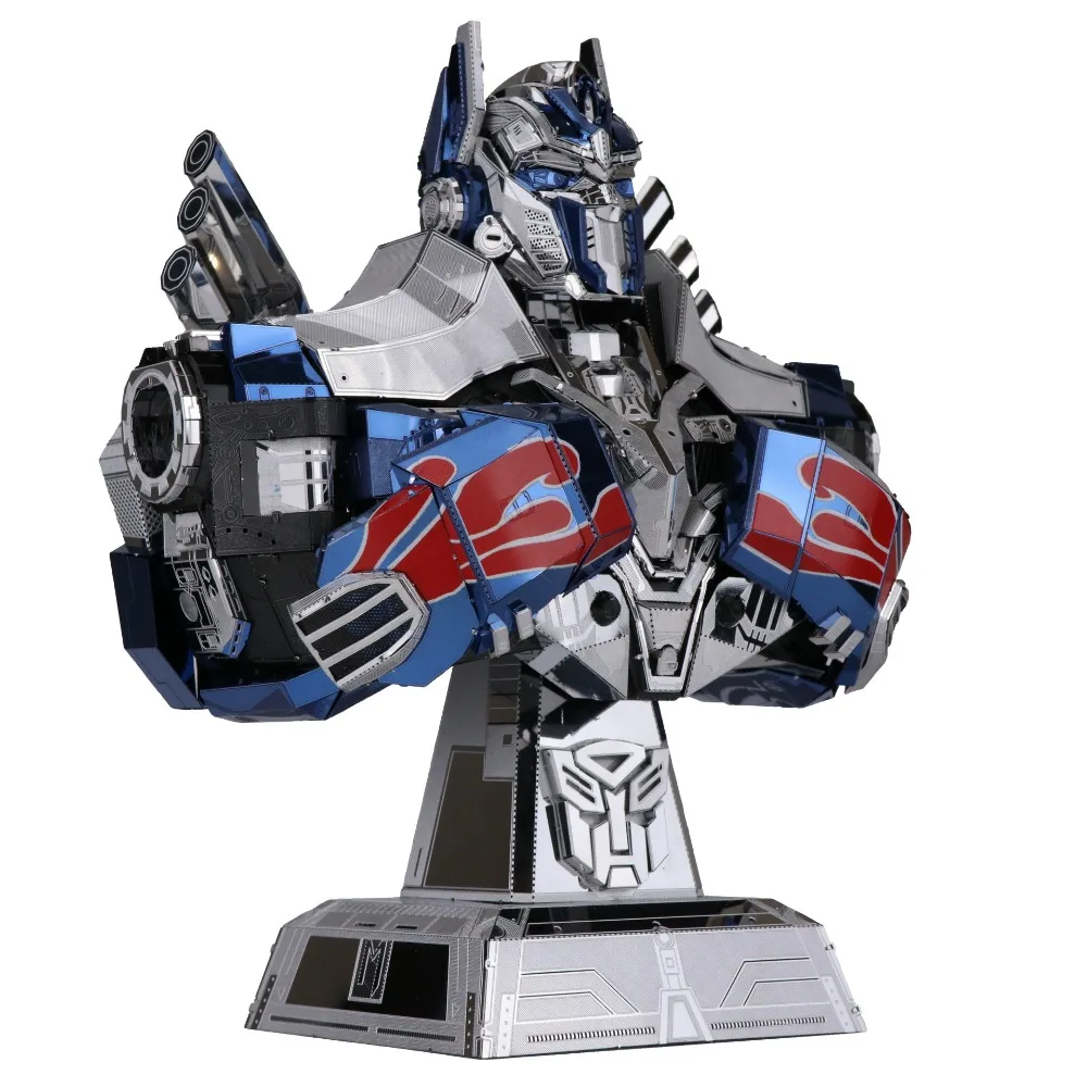 

MU 3D Metal Puzzle Figure Toy TF Optimus Prime Bust model Laser Cut Assemble Jigsaw Puzzle 3D Models Gift Toys For Children