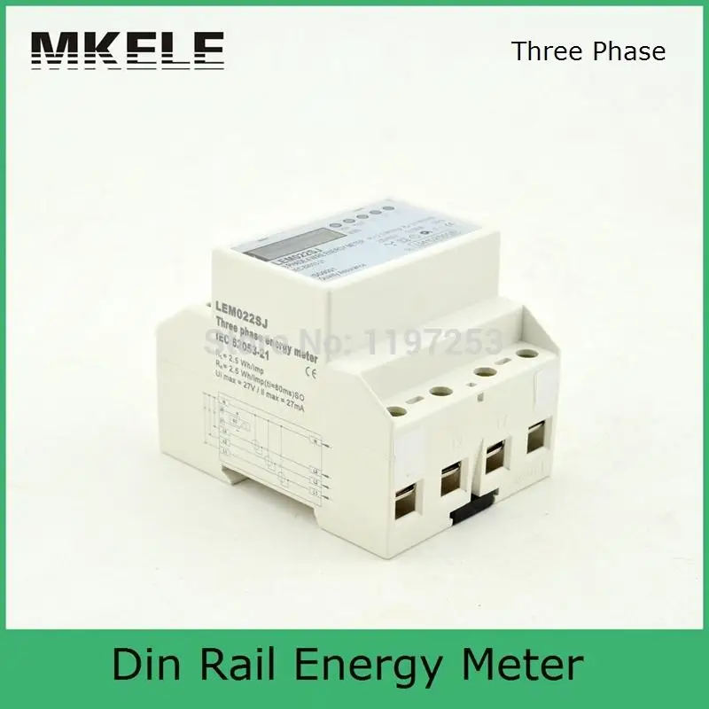 Небольшой трехфазный MK-LEM022SJ мини din-рейка электронный счетчик энергии