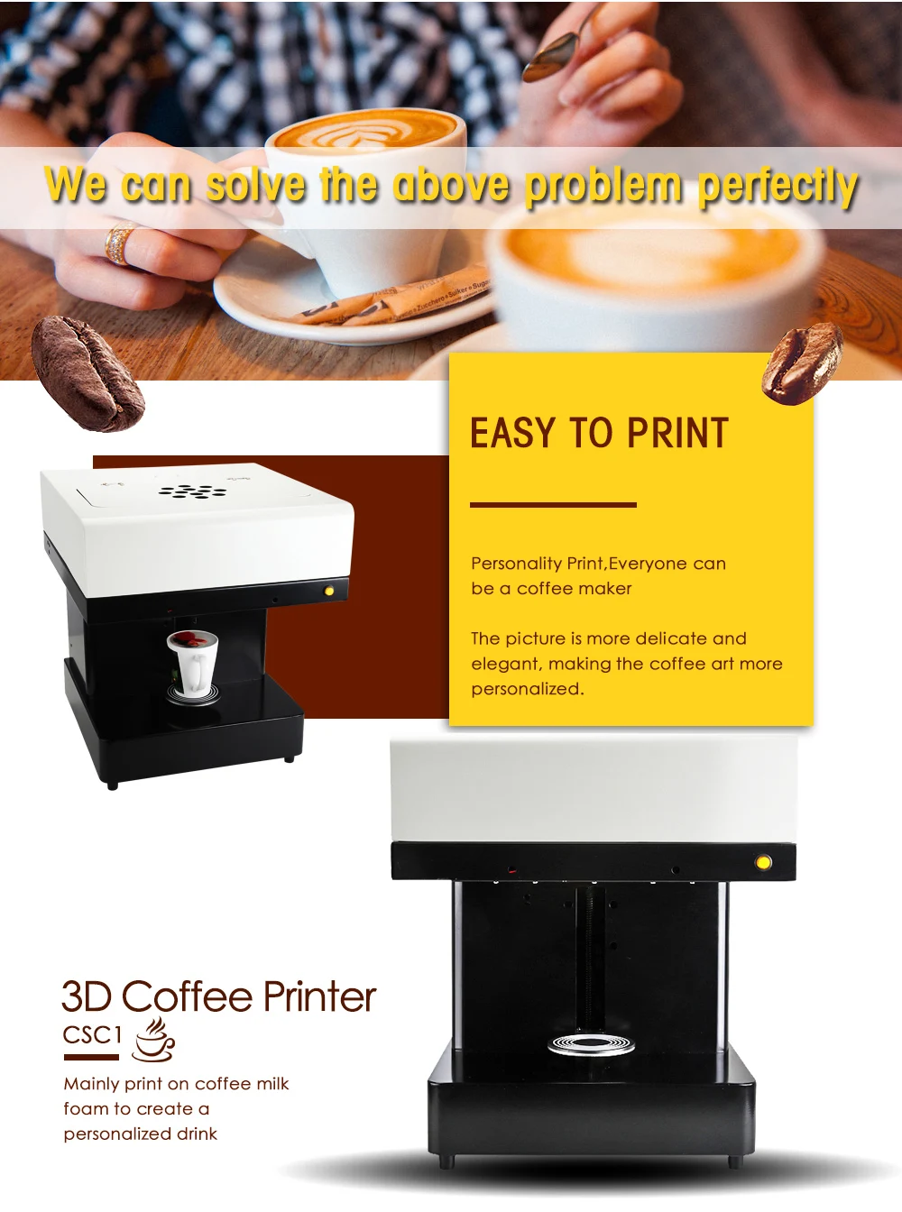 Colorsun кофе принтер торт печатная машина еда струйный принтер селфи кофе печатная машина с съедобными чернилами