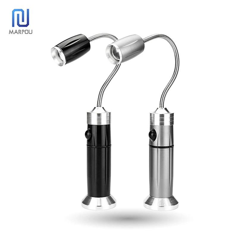 

Portable LED Flashlight Multifunctional Waterproof Working Lamp Magnetic Base Flexible Gooseneck Adjustable Focus Light For BBQ