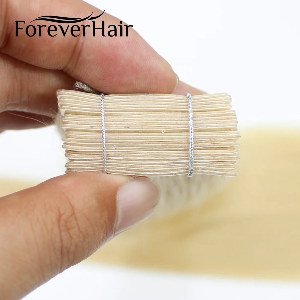 FOREVER HAIR 1" Remy лента для наращивания человеческих волос 40 г/упак. Кожа Уток полная кутикулы прямые волосы Реми 2 г/шт. Двусторонняя лента