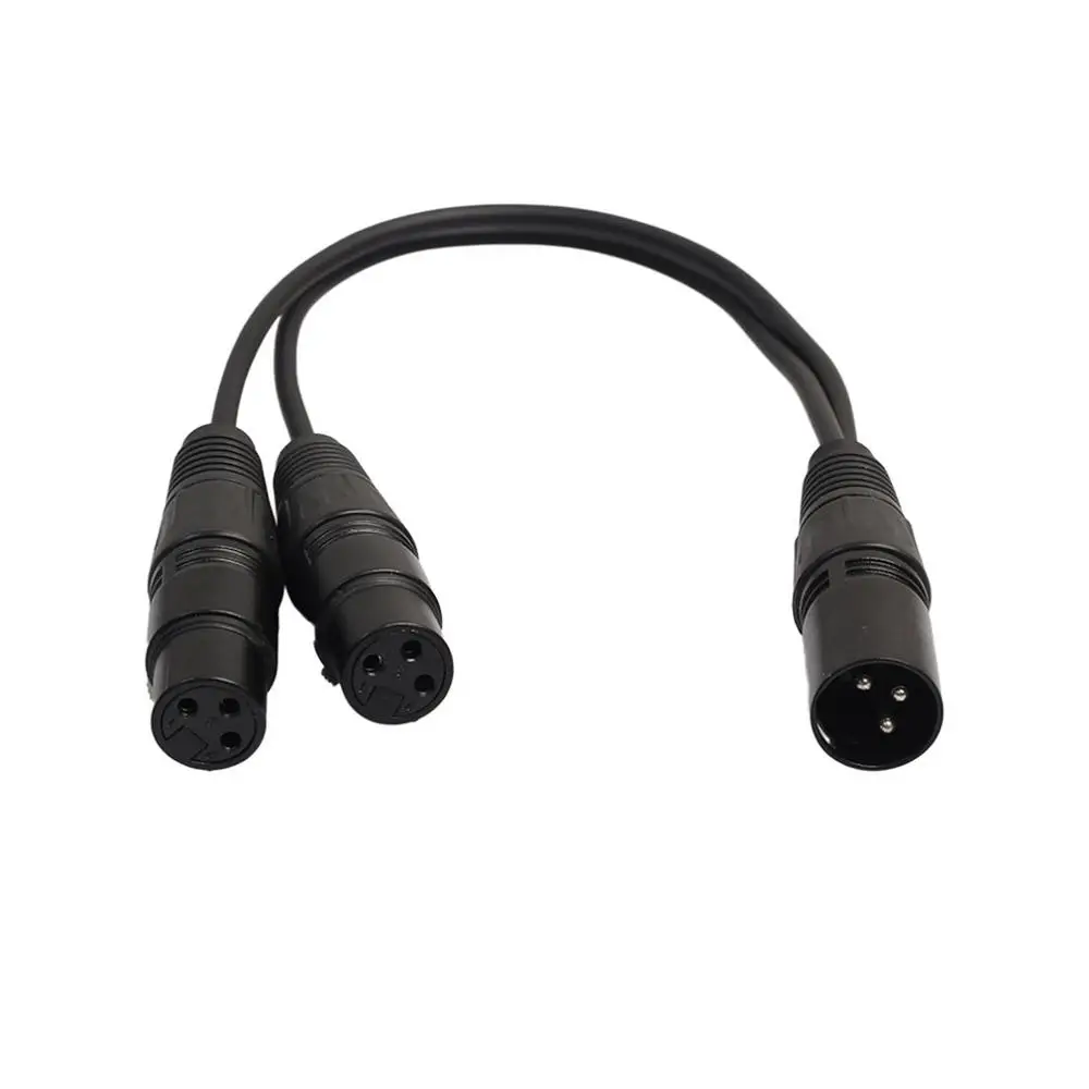 

1pc 3pin XLR Splitter Cable Male Jack To Dual 2 Female Plug Y Splitter Audio Adapter Cable Connector Wire 0.3M 2019MFF