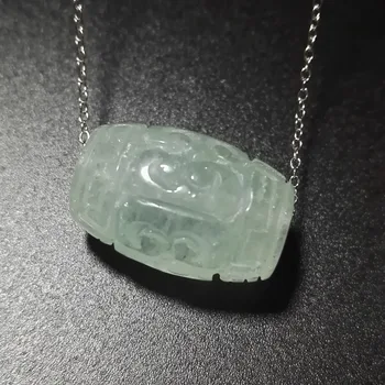 

Genuine Natural Morganite Green Blue Pendant 22x15mm Necklace Charms Barrel Bead Power Pendant AAAAAA