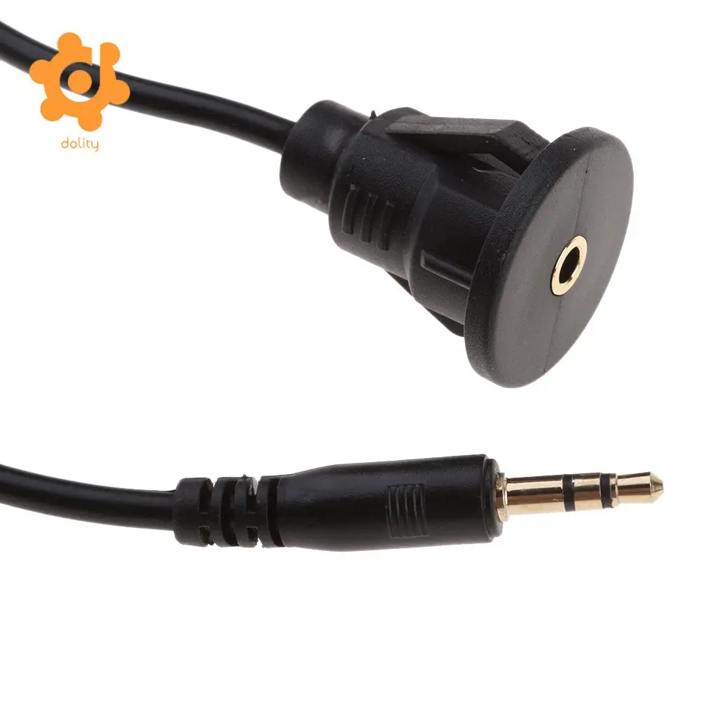 Male to Female 3.5mm AUX Extension Flush Panel Mount Cable for Boat 1 Meter