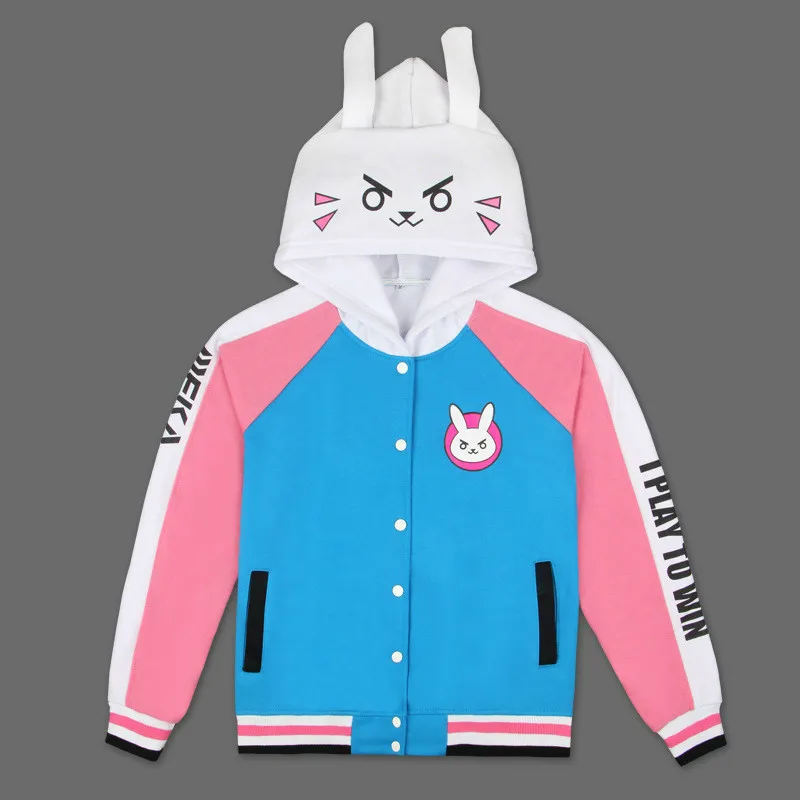 

Game OVERWATCH D.va OW Unisex Blue Hoodies Cosplay DVA Costume Coat Cardigan Jacket Casual Autumn Cotton Clothes