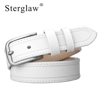

STERGLAW female vintage black belt for jeans vestido mujer 2020 New lady's original leather belt for women thin belts men's C239