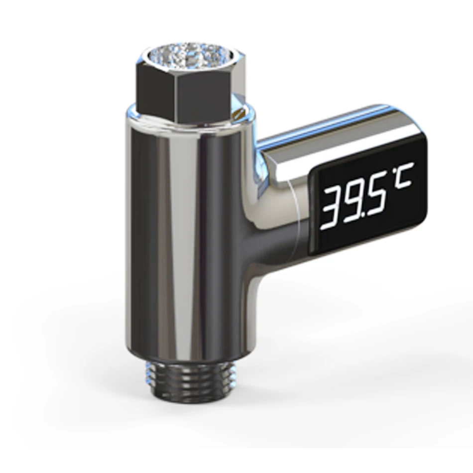 LED Digital Shower Thermometer Battery Free Real Time Water Temperature