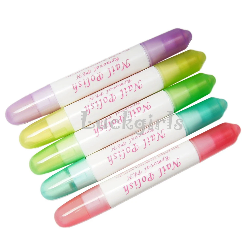 5PCS Nail Art Corrector Pen Remove Mistakes+15 Tips UV Gel Nail Polish