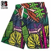 OGKB мужские повседневные шорты летние с принтом Funk banana leaf 3d пляжные шорты мужские хип-хоп спортивная одежда быстросохнущие брюки из полиэстера
