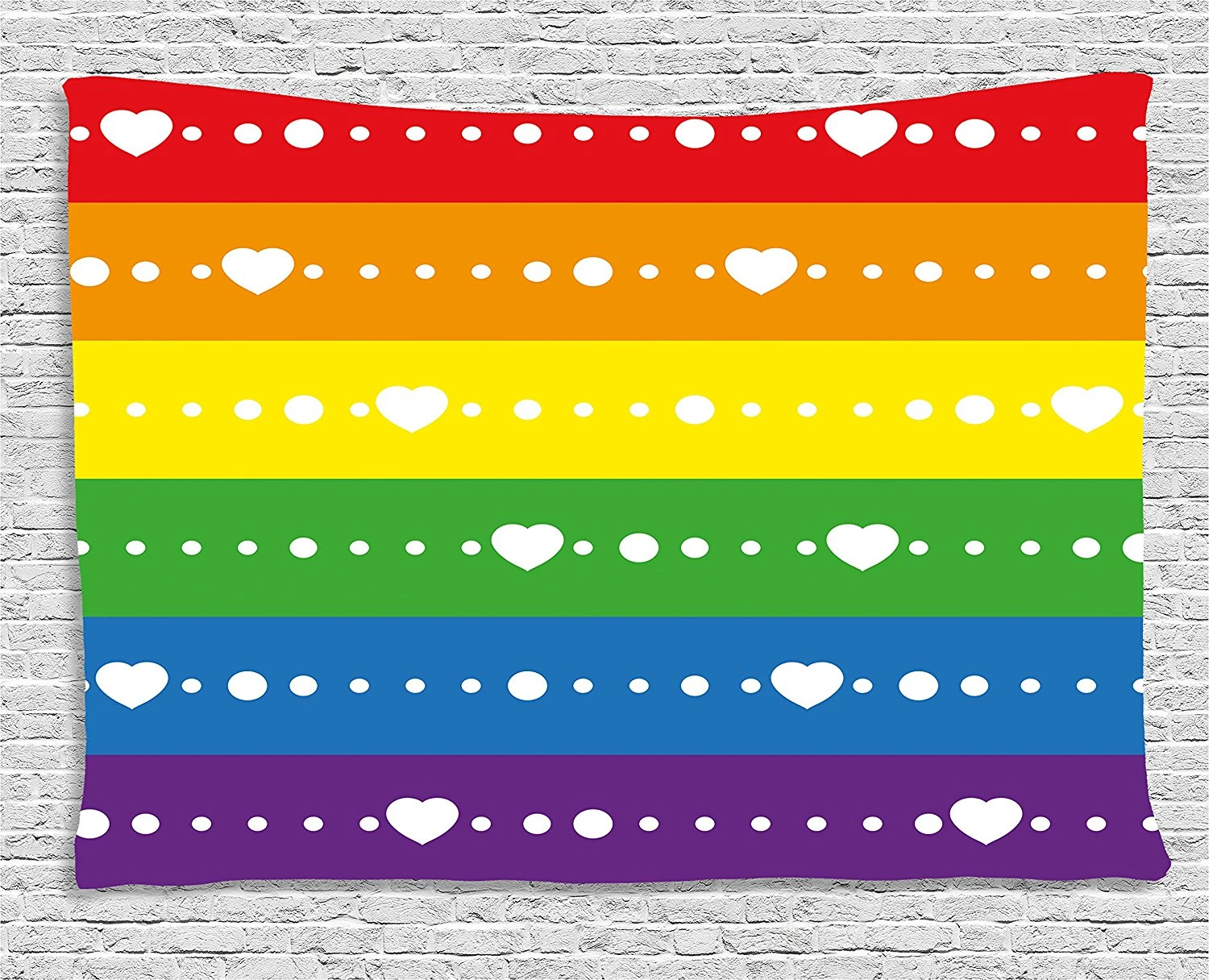 プライドタペストリー水平ストライプ旗デザインゲイパレード色リトルかわいい心ドット壁掛け用寝室リビングルーム Tapestry Wall Hanging Hanging Wall Tapestriestapestry Wall Aliexpress