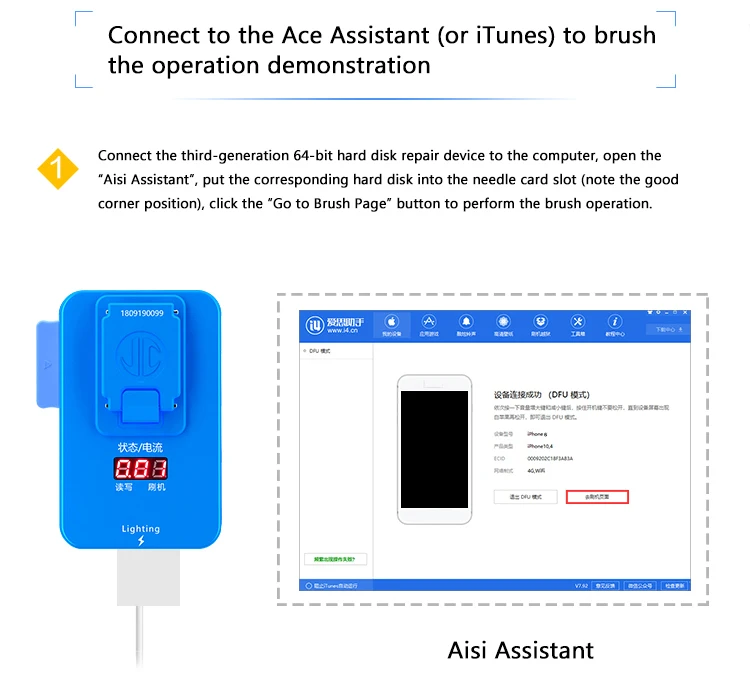 JC 64BIT Nand ремонтный испытательный инструмент для ремонта iPhone 5S 6 6 P и iPad Air Air2 Mini Mini2 3 4 nand flash ICs