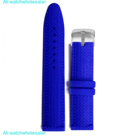 20mm Dark Blue Color Silicone Jelly Rubber Unisex Watch Band Straps WB1070E20JB