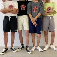 Новинка повседневные х/Б мужские шорты Летняя одноцветная мужская пляжная шорты Модные дышащие шорты с эластичной талией YT50107
