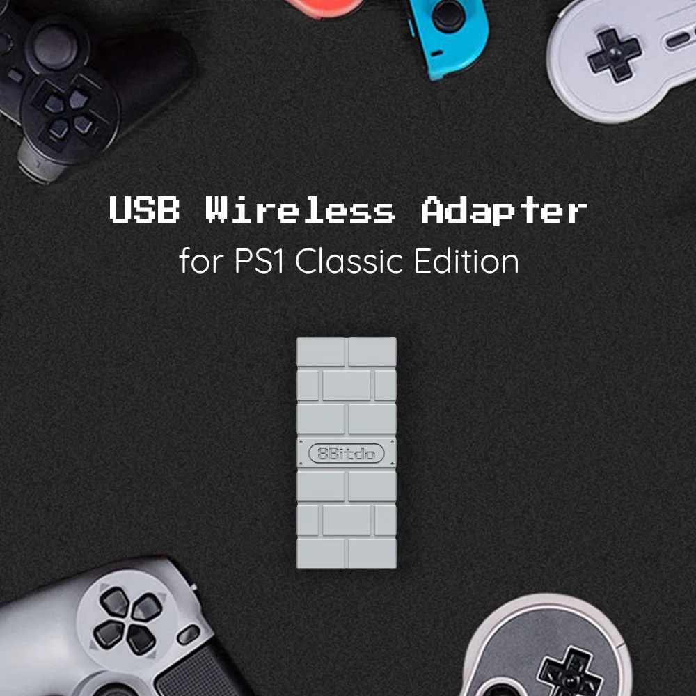 8bitdo USB Беспроводной bluetooth-адаптер для Игровые приставки классической консоли PS1 мини Поддержка PS4 PS3 Xbox с контроллером и поддержкой Bluetooth
