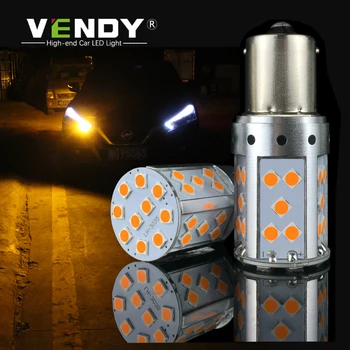 

2pcs No Resistor No Hyper Flash Canbus LED Turn Signal Lights PY21W BAU15S P21W BA15S T20 WY21W 7440 1156 Amber Auto Car Bulbs