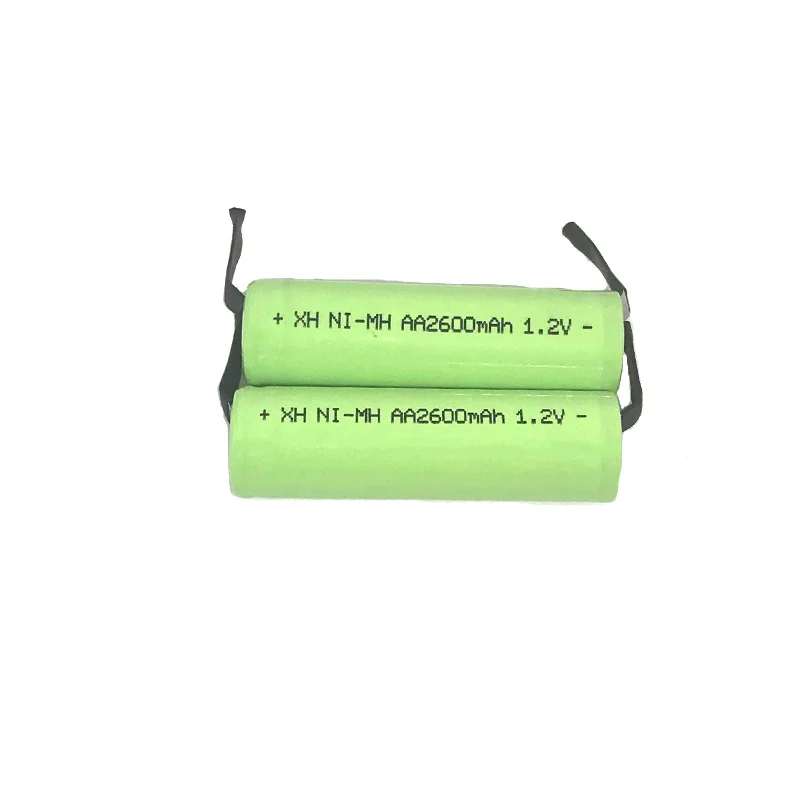 1,2 V 2600mah 2A Ni-MH AA Аккумуляторная батарея с сварочными вкладками для Электробритва Philips Бритва зубная щетка с аккумулятором