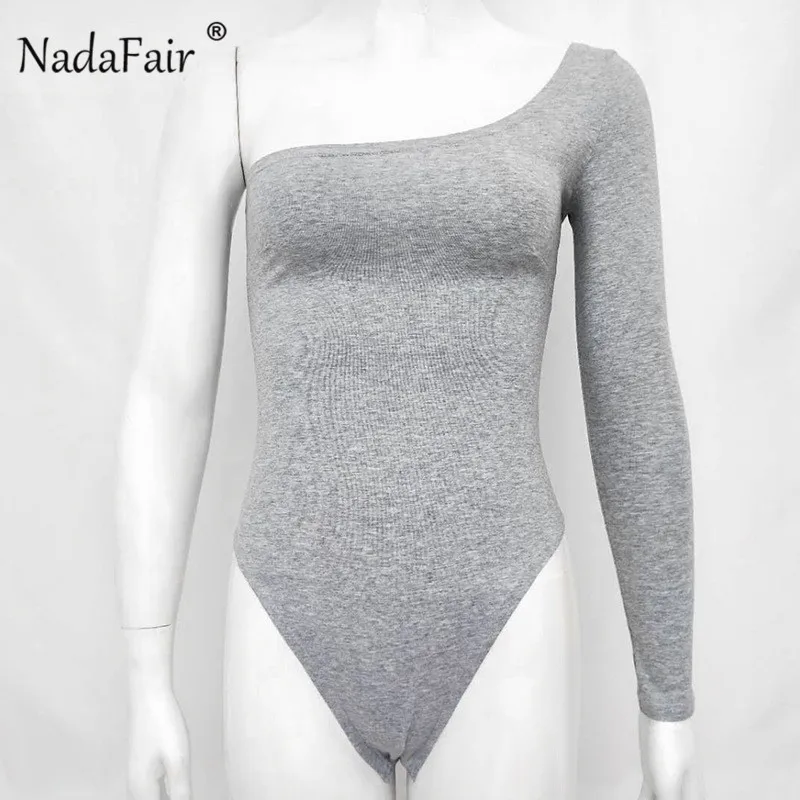 Nadafair sexy black bodysuits one shoulder solid rompers women jumpsuit 2018 new autumn long sleeve casual bodysuits women tops Nadafair sexy black bodysuits one shoulder solid rompers women jumpsuit 2018 new autumn long sleeve casual bodysuits women tops