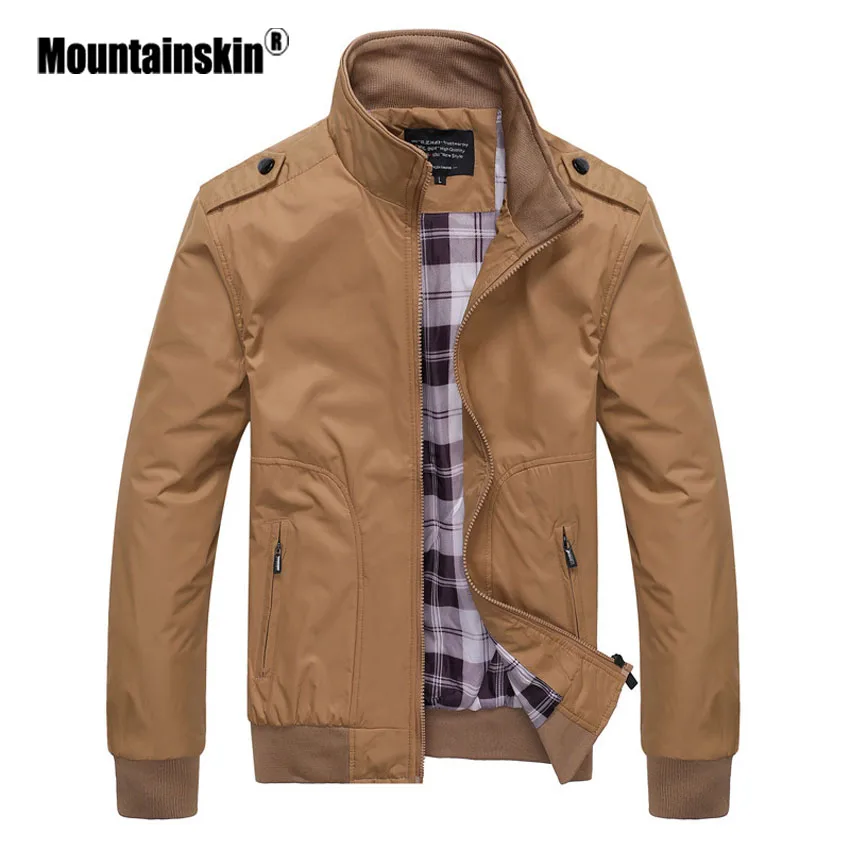 Мужская повседневная куртка Mountainskin однотонная приталенная в стиле милитари