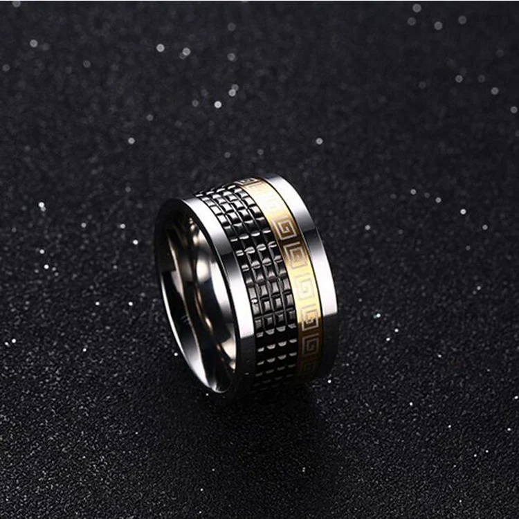 Top Quality Fashion Stainless Steel Men Ring Vintage Givenc G Design Mixed Gold Silver Black Turnable Rings For Man