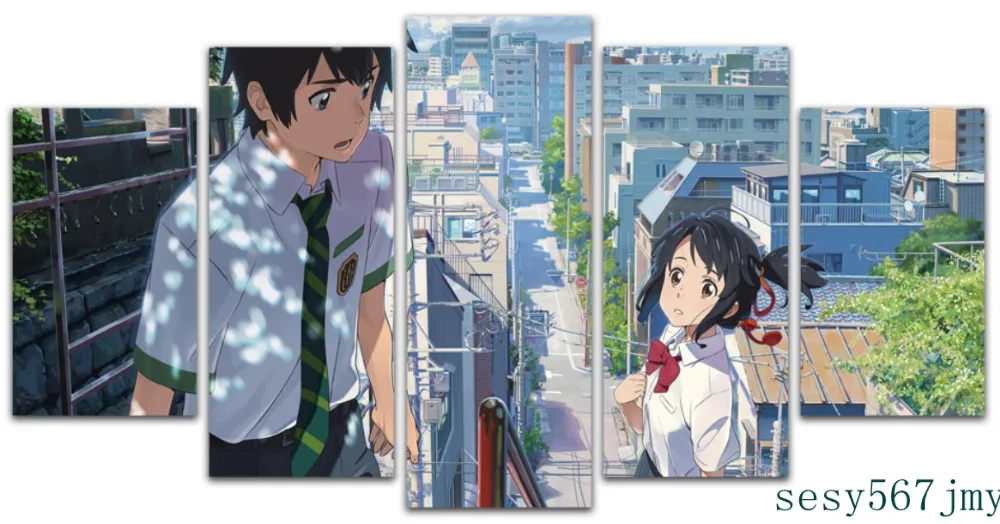 

Art Abstract Indoor Decor mt Anime cosplay A23 your name Tachibana Takicanvas decoration 5 pieces