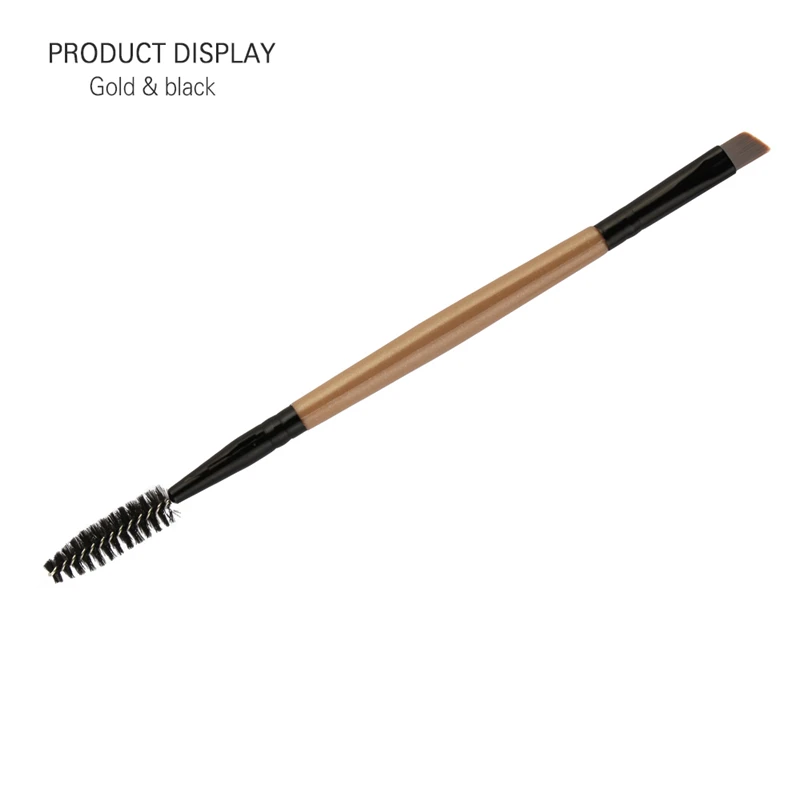 Double-ended Eyebrow Brush Multicolor Wood Handle Eyelashes Eyebrow Flat Angled Brush Comb Eye Makeup Cosmetic Brushes