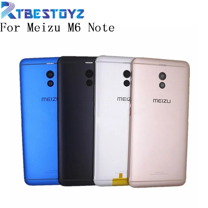 RTBESTOYZ M6 Note, корпус для Meizu M6 Note, металлическая задняя крышка для батареи, запасные части для мобильного телефона, чехол+ кнопки объектива