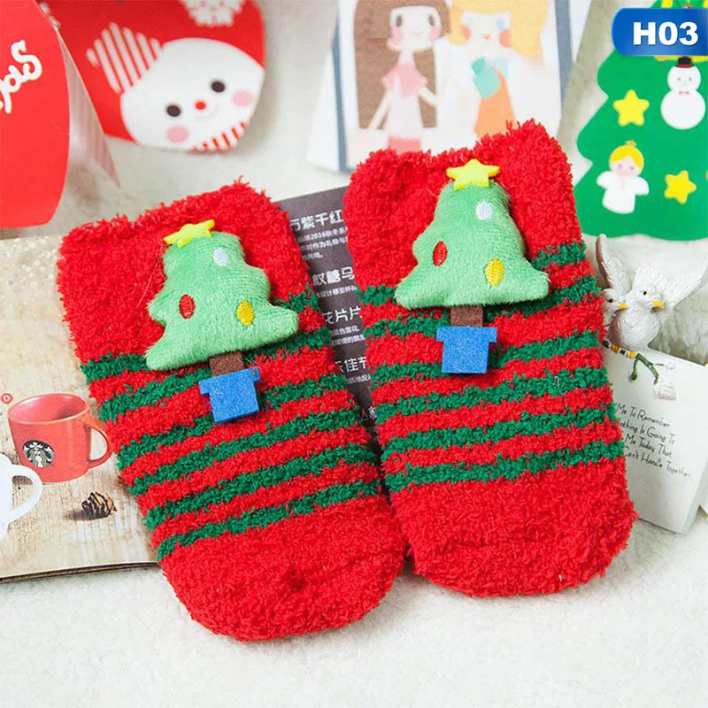 Модные носки высокого качества с 3D рождественским подарком детские рождественские носки унисекс для малышей носки для новорожденных с Санта-Клаусом