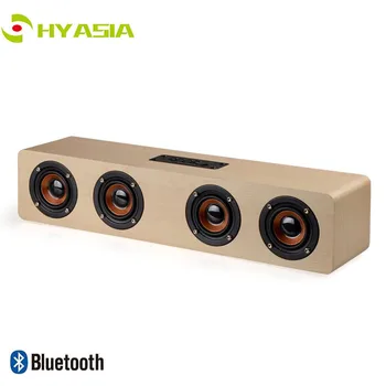 

HYASIA Wooden Wireless Speaker Bluetooth 4.2 Sound bar Speaker TV Handsfree Audio home theater sound system Soundbar Bluetooth
